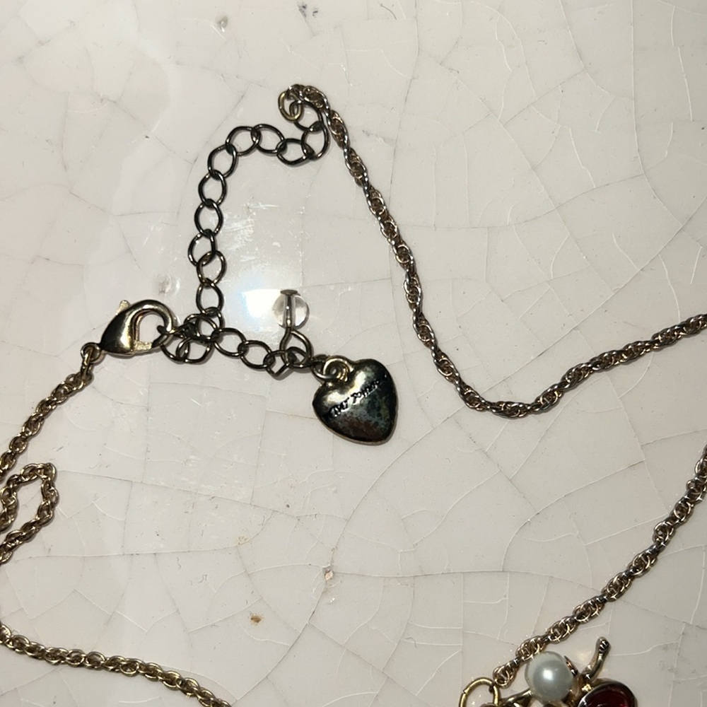 Betsey Johnson Women’s Garden Party Rhinestone Charm Necklace Flower Ladybug - Picture 9 of 15